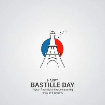 Bastille Day Creative Ads. Happy Bastille Day. 14 July. vector 3d illustratio Stock Illustration
