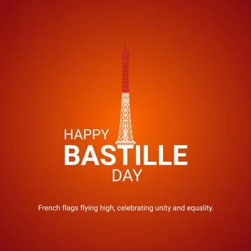 Bastille Day Creative Ads. Happy Bastille Day. 14 July. vector 3d illustratio Stock Illustration