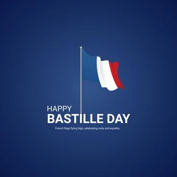Bastille Day Creative Ads. Happy Bastille Day. 14 July. vector 3d illustratio Illustrazione stock