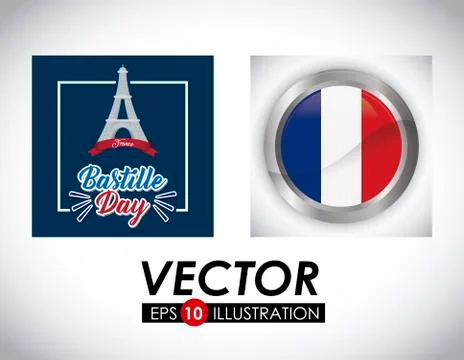 Bastille day design Illustrazione stock