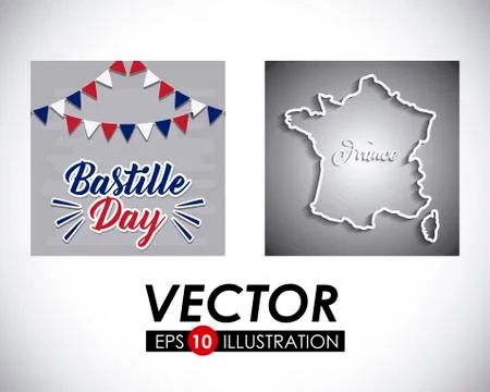 Bastille day design Stock Illustration
