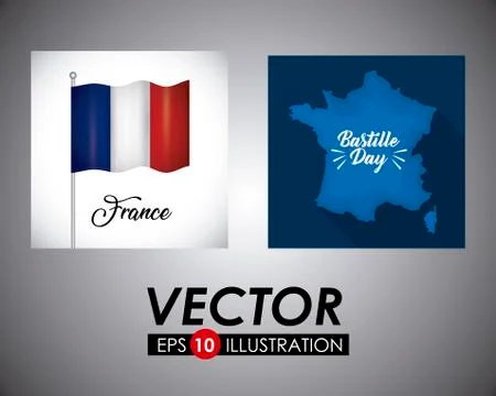 Bastille day design Illustrazione stock