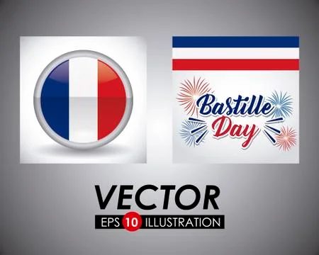 Bastille day design Stock Illustration
