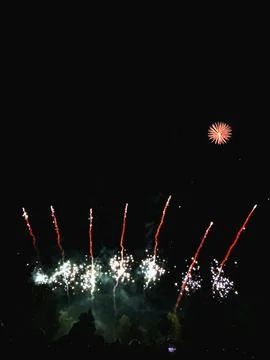 Bastille Day Fireworks Display Stockfoto's