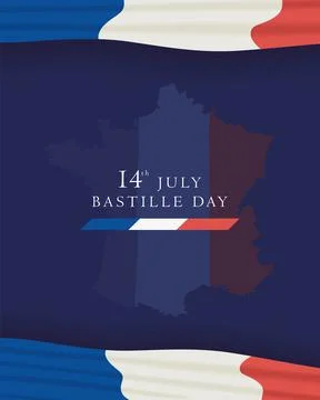 Bastille day lettering Stock Illustration