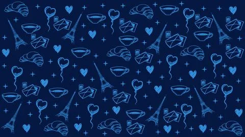 Bastille day pattern background with special iconic in france vector illust.. 库存插图