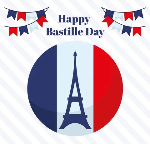 Bastille day poster 스톡 일러스트
