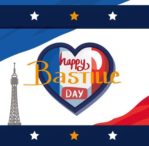 Bastille day template Stock Illustration