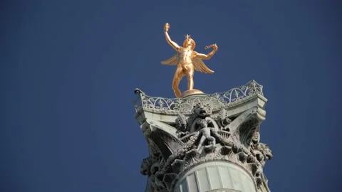 Bastille obelisk Stock Footage 138900648
