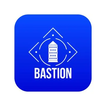 Bastion icon blue vector Stock Illustration
