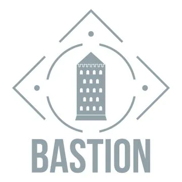 Bastion logo, simple gray style Ilustración de archivo