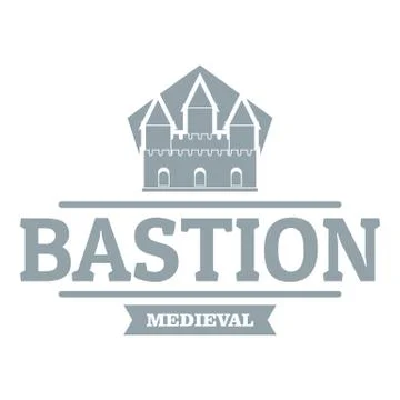 Bastion medieval logo, simple gray style Stock Illustration