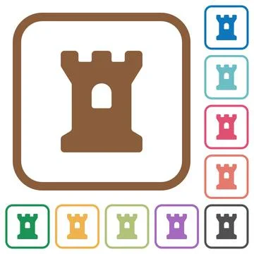 Bastion simple icons Stock Illustration