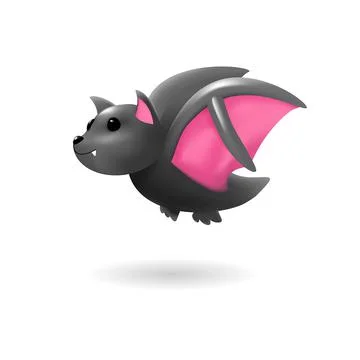 Bat 3d vector illustration isolated on white background Illustrazione stock