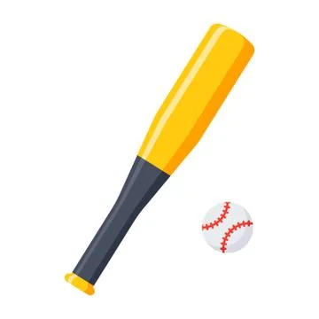 Bat and Ball for Baseball Stock Illustration