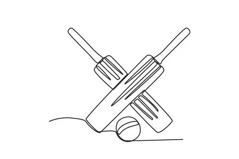 Bat and cricket ball Stock Illustration