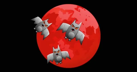 The Bat and the Moon Stock After Effects