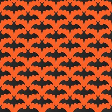Bat background Halloween seamless pattern Stock Illustration