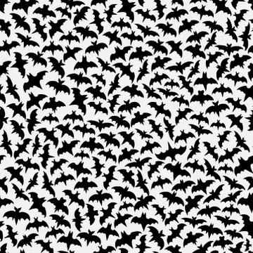 Bat background Halloween seamless pattern Stock Illustration