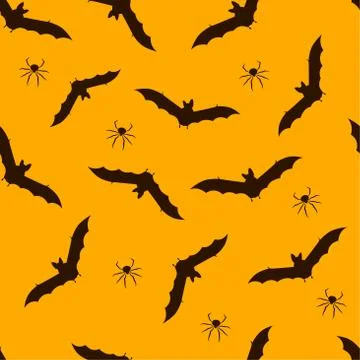 Bat backround pattern. Halloween seamless pattern. Vector illustration. Stock Illustration