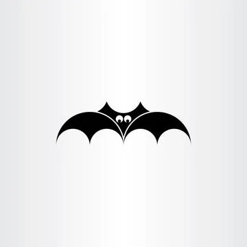 Bat black icon logo vector Stock Illustration