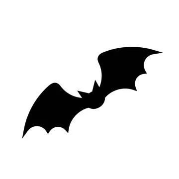 Bat black icon, outline vector sign, linear style pictogram isolated on whi.. Illustrazione stock