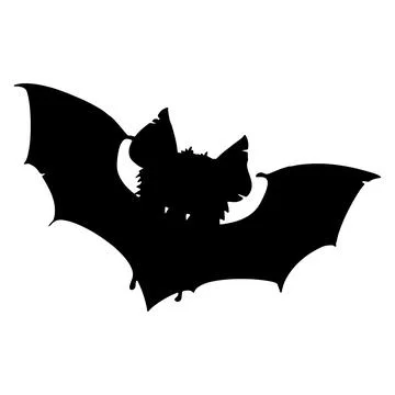 Bat Black Silhouette Stock Illustration