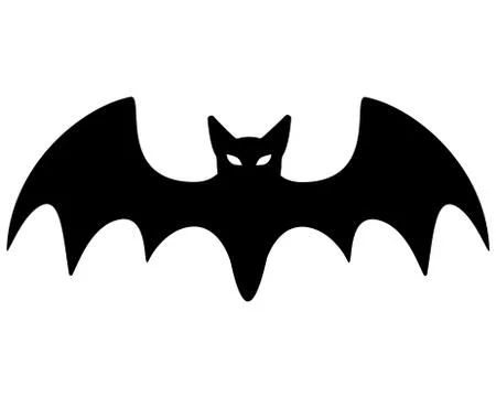 Bat - black vector silhouette - element for Halloween decor. Black bat - logo Stock Illustration