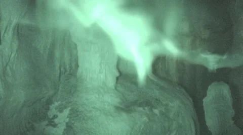 Bat Colony of Bats Flying in Dark Cave in Infrared or IR Stock Footage 1469348