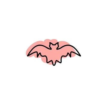 Bat with color shadow vector icon in halloween set Stock Illustration