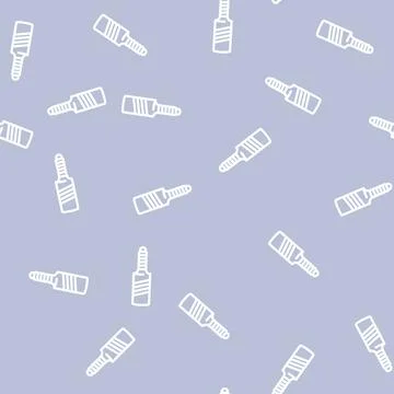 Bat cricket accessory line vector seamless pattern Stock Illustration