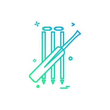 Bat cricket wickets icon vector design Illustrazione stock