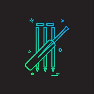 Bat cricket wickets icon vector design Illustrazione stock