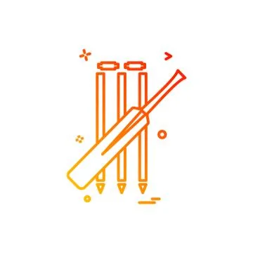Bat cricket wickets icon vector design Stock Illustration