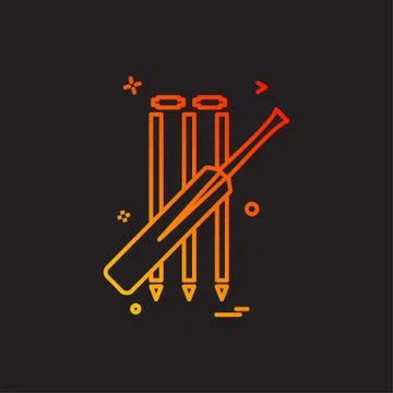 Bat cricket wickets icon vector design Stock Illustration