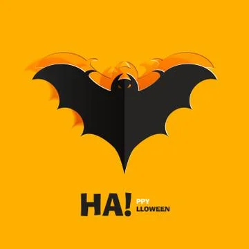 Bat cut out of paper Stock Illustration