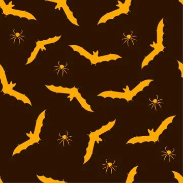 Bat dark backround pattern. Halloween seamless pattern. Vector illustration. Stock Illustration