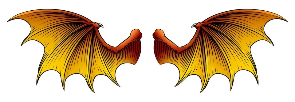 Bat Dragon Devil Demon Vampire Wings Illustration Stock Illustration