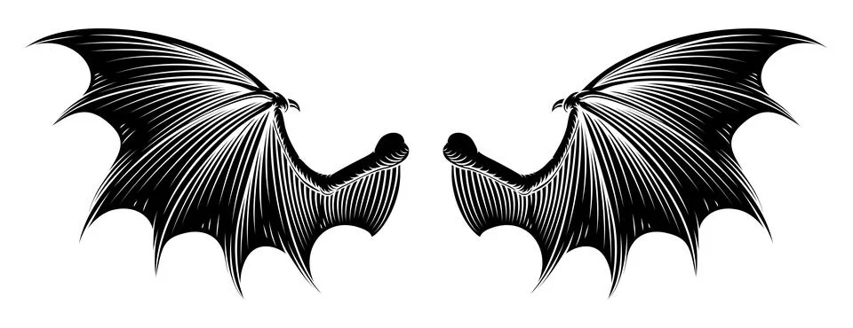 Bat Dragon Devil Demon Vampire Wings Illustration Illustrazione stock
