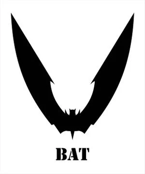 Bat. Elegant Gorgeous Black Bat. Stock Illustration