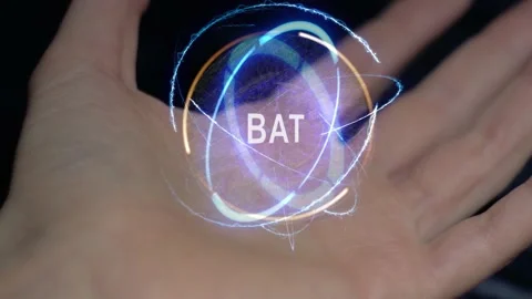 BAT on a female hand Stock Footage 146021200