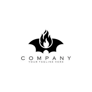 Bat fire logo design vector Illustrazione stock