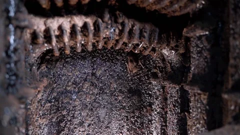 Bat in the firebox of a solid fuel boiler in autumn close-up. Smooth camera zoom Vidéo 231942724