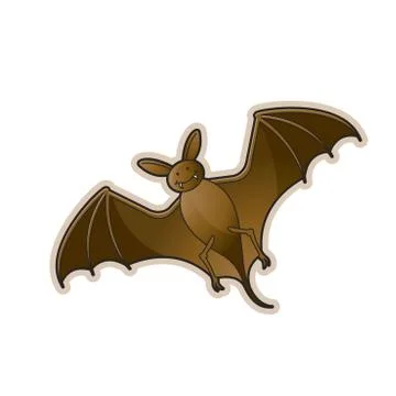 Bat flight in brown Stock Illustration