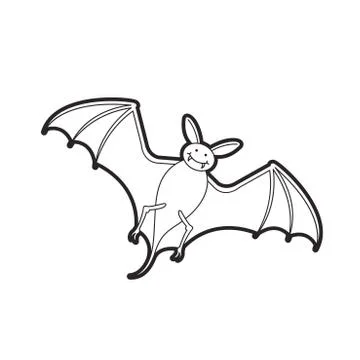 Bat flight outline Stock Illustration