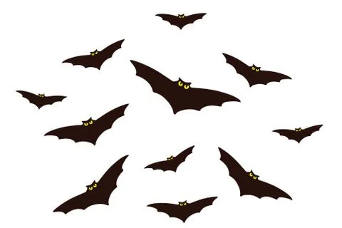 Bat flock vector isolated on the white background Stock Illustration