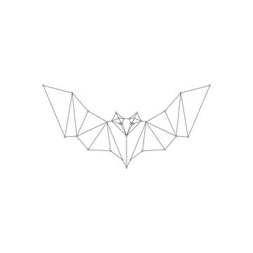 Bat, Flying Fox Polygonal Lines Stock Illustration