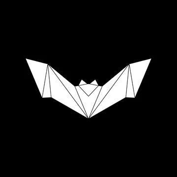 Bat, Flying Fox Shape Inspired by Origami Form Stock Illustration