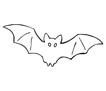 Bat Flying Hand Drawn Doodle Clipart Halloween Stock Illustration