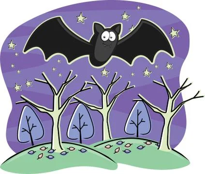 Bat Flying Stock Illustration